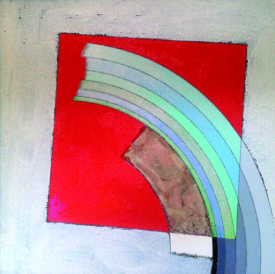 Quadrato rosso attraversato da dubbi
