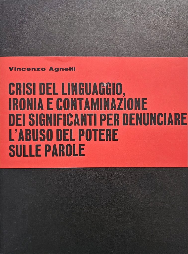 1972 VINCENZO AGNETTI. TESI. Giampaolo Prearo Editore. Catalogo