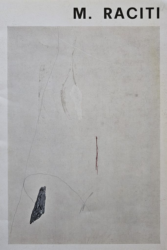 1974 MARIO RACITI. Galleria Morone, Milano. Catalogo