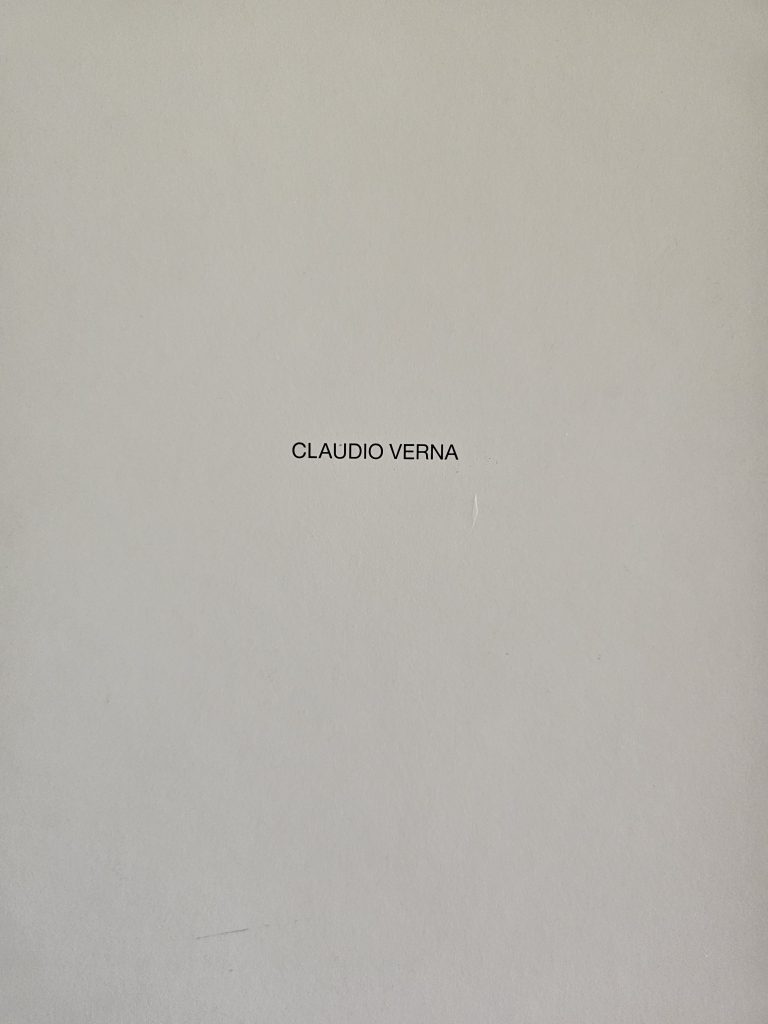 1987 CLAUDIO VERNA. Galleria Morone, Milano. Catalogo