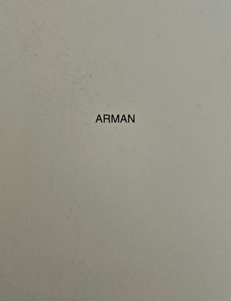 1998 ARMAN. OPERE RECENTI. Galleria Morone, Milano. Catalogo