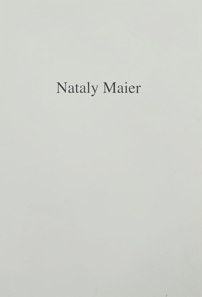 2007 NATALY MAIER. D’après Velázquez. Catalogo