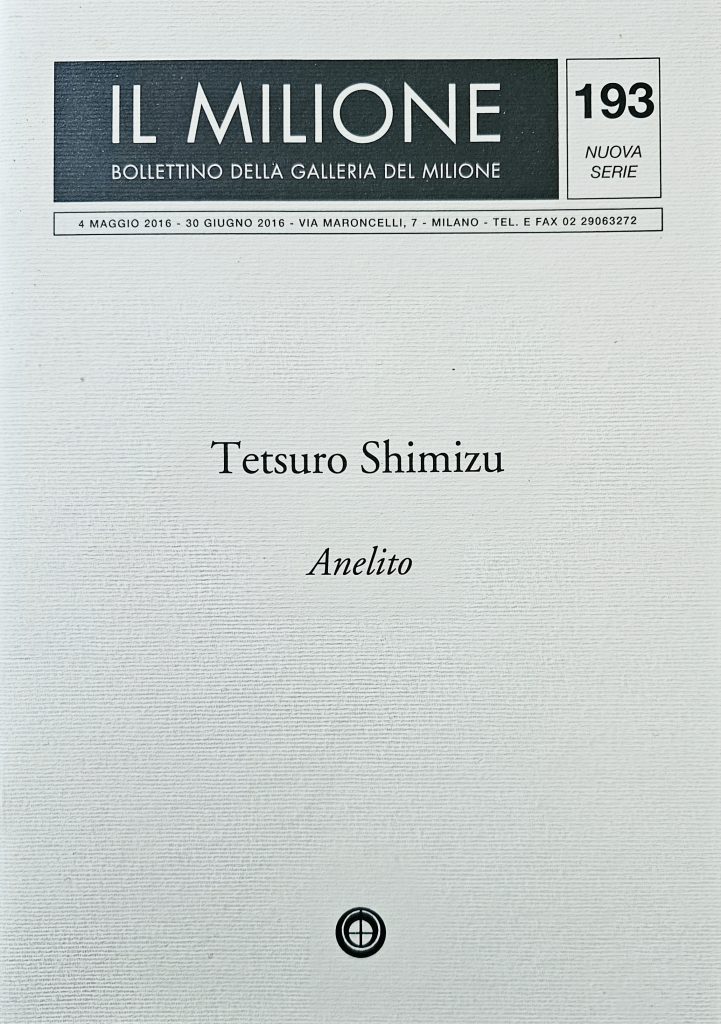 2021 TETSURO SHIMIZU. Lume. Galleria Il Milione. Catalogo